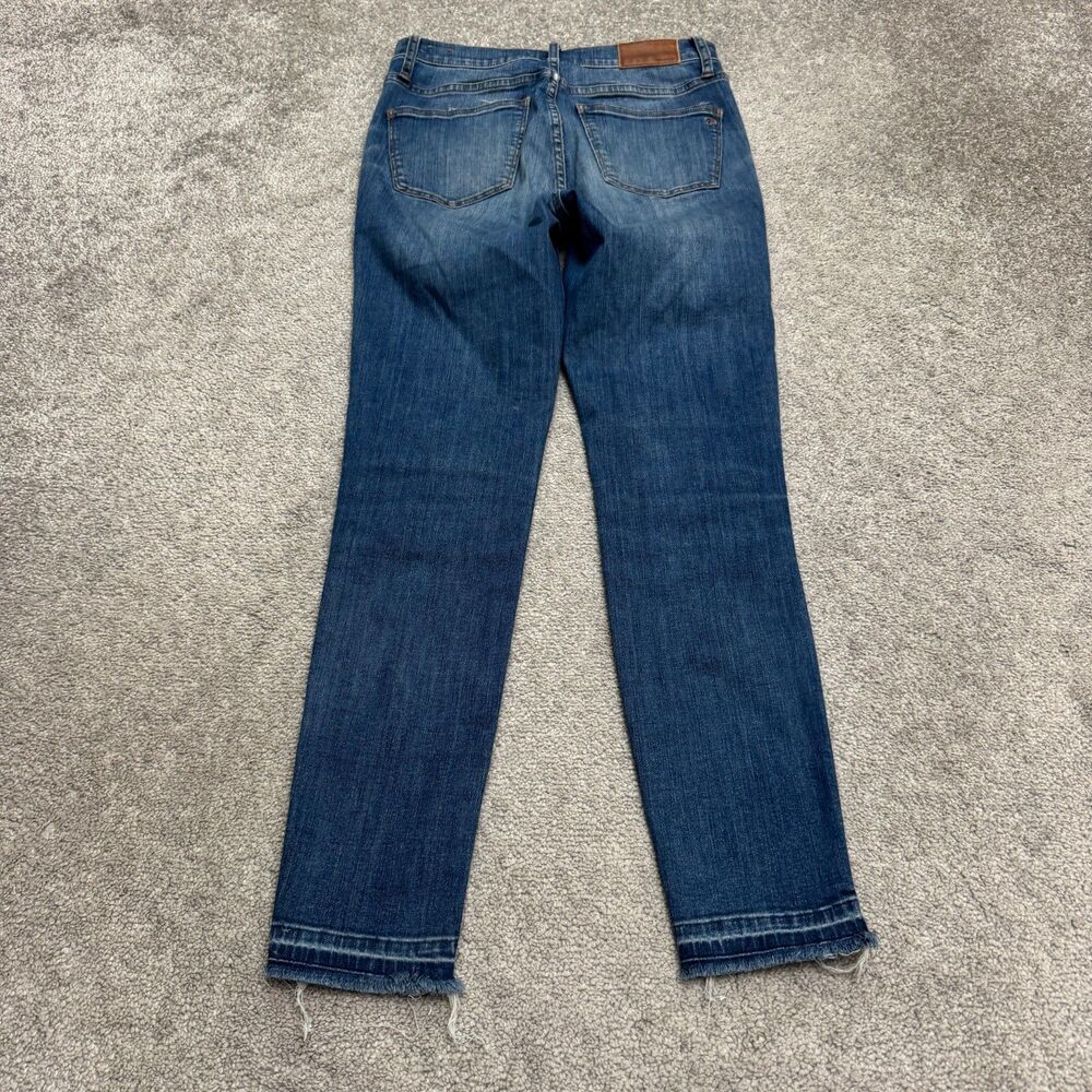 Madewell 10" High Rise Skinny Denim Jeans Womens 27 Blue Raw Hem Button Fly - Picture 2 of 16